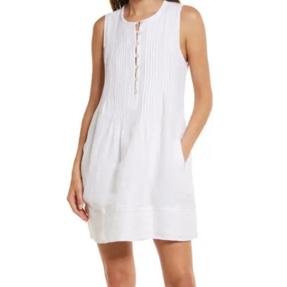NEW Faherty Isha Linen Floral Dress